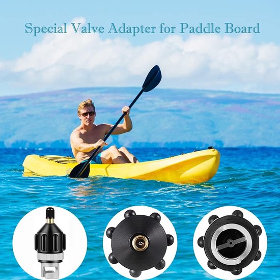 Opblaasventiel Adapters - Pomp Accessoires - Watersport Uitrusting - Universele Aansluiting - 2 Stuks - Zwart — afbeelding 2
