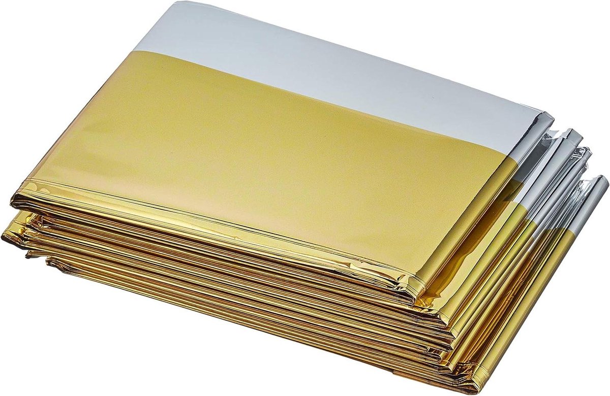 Overlevingsdeken - Nooddeken thermisch - Veiligheid onderweg - Duurzaam materiaal - 160 x 210 cm - Goud