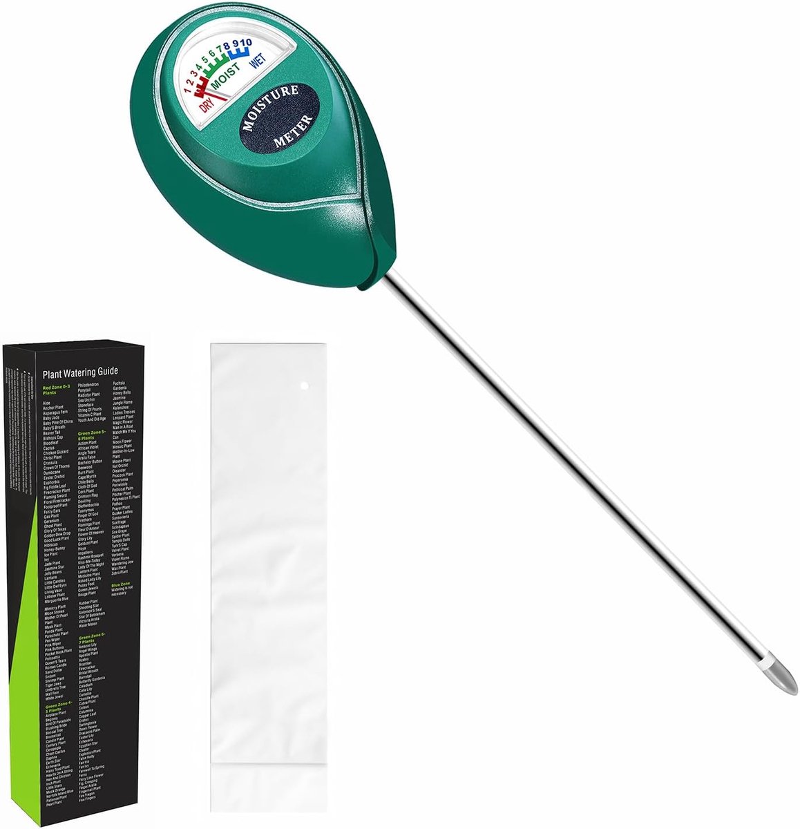 Bodemvochtigheidsmeter - Geen Batterijen Nodig - Nauwkeurige Meting - Eenvoudig Af Te Lezen - Voor Tuin en Landbouw