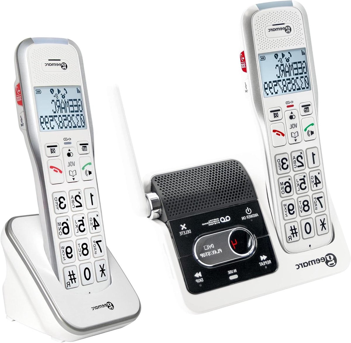 Duo Telefoon - Seniorentelefoon - Makkelijk Bellen - Versterkt Volume - 30 Min Opname - Wit