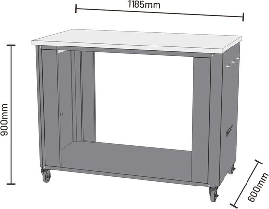 Outdoor Keukentafel - Werktafel RVS - Buiten Koken - Met Haken - 119 x 60 cm - Zwart van OutDoor — afbeelding 4