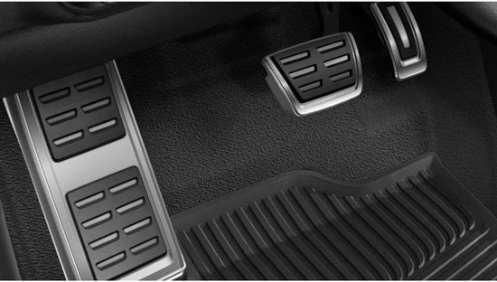 Pedalen Set - Voetsteunen Interieur - Sportieve Look - RVS Met Rubber - Automatische Transmissie - Zilver — afbeelding 3