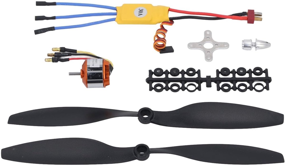Borstelloze Motor ESC-set 30A met A2212 13T en Quadcopter Elektrische Snelheidsregelaar voor Multicopter en RC-vliegtuigen, Ideaal voor 550 RC-vliegtuig en Drone Projecten
