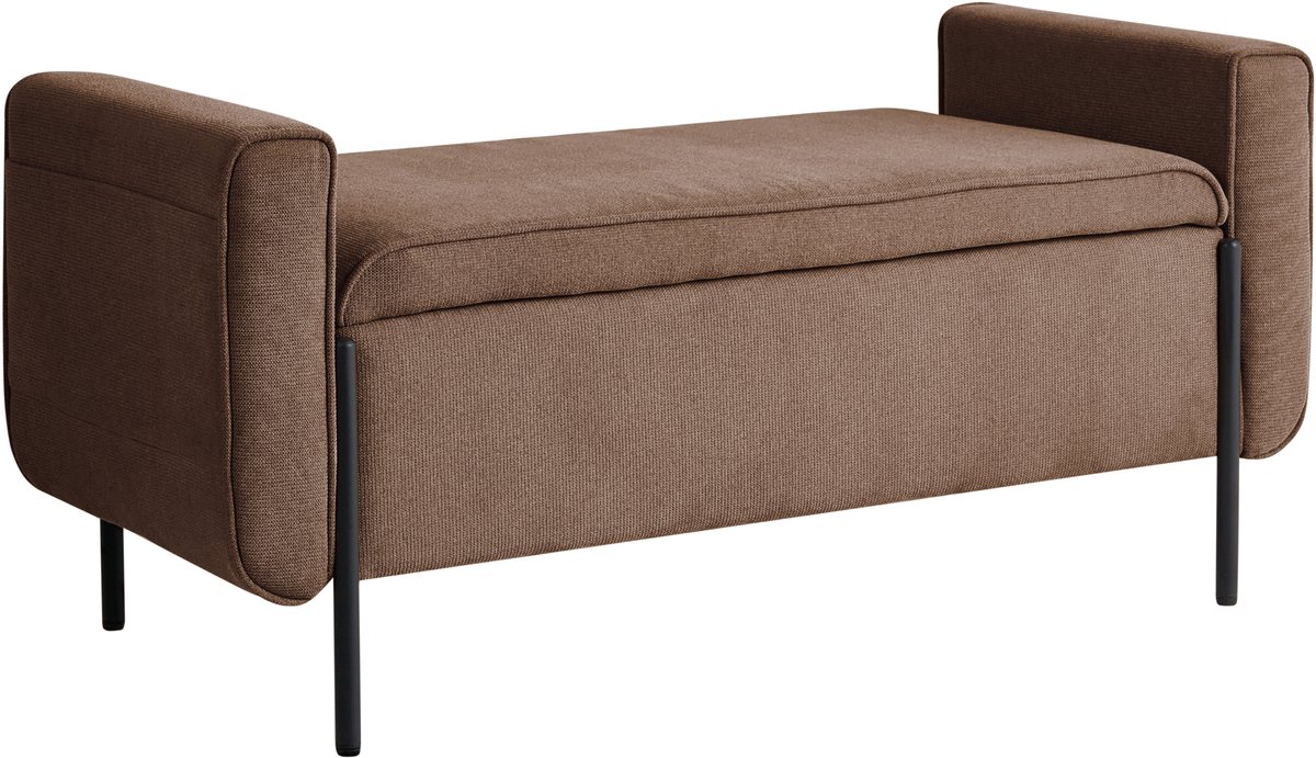 LEWES - Opbergbankje - Bruin - Polyester