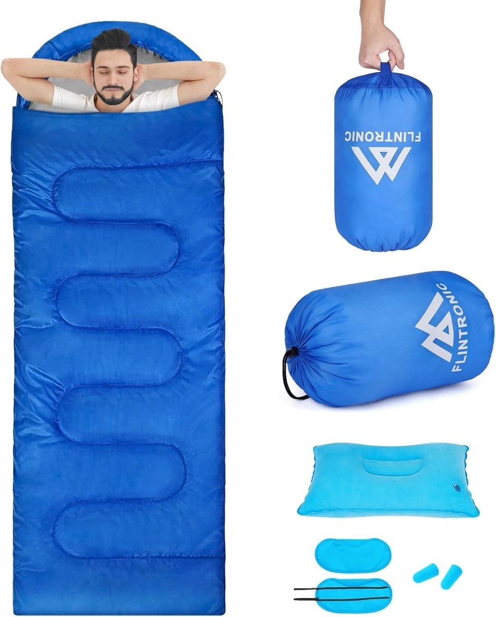 Lichtgewicht slaapzak voor kamperen en backpacken, compact op te bergen, 210 x 75 cm, ideaal voor wandelen en outdoor avonturen