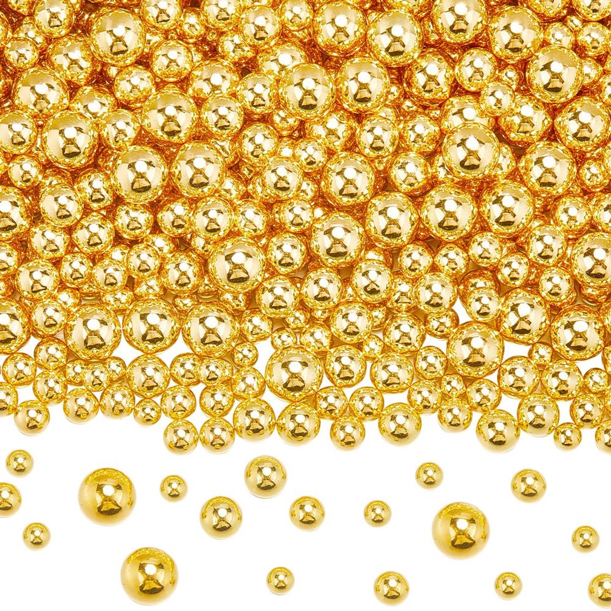 1200 stuks geen gat parels vaas vuller kralen bulk plastic gouden hoogtepunt ronde kunst faux imitatie make-up parel losse kleine decoraties kralen voor vulstoffen sieraden maken nagel