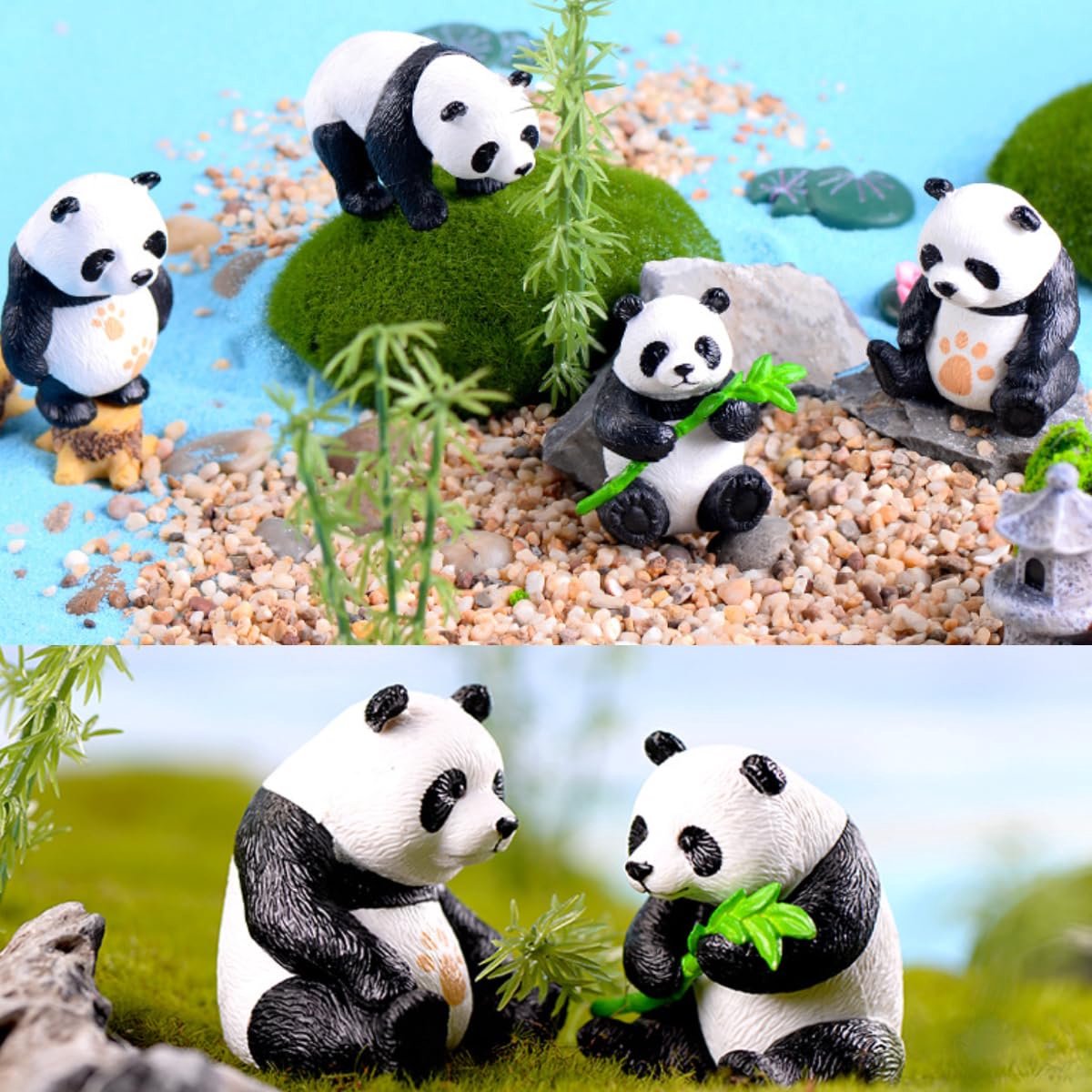 Decoratie Schattige Dieren Figuren Sculptuur Ornamenten Micro Landschap Mini Scene Decor Grappige Ornamenten voor Desktop Aquarium Tuin Auto Decoratie
