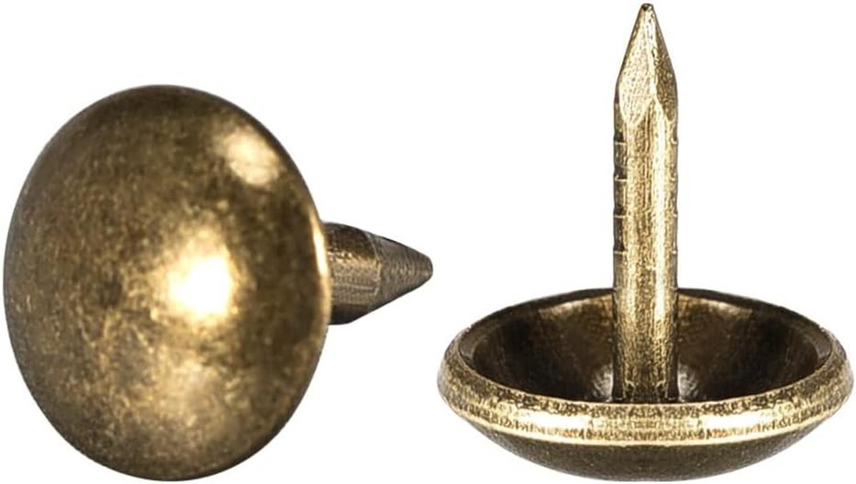 100 Stuks Decoratieve Ronde Meubelspijkers 10mm voor Sofa, Stoelen, Hoofdeinden en Vloerkleden in Bronzen Kleur