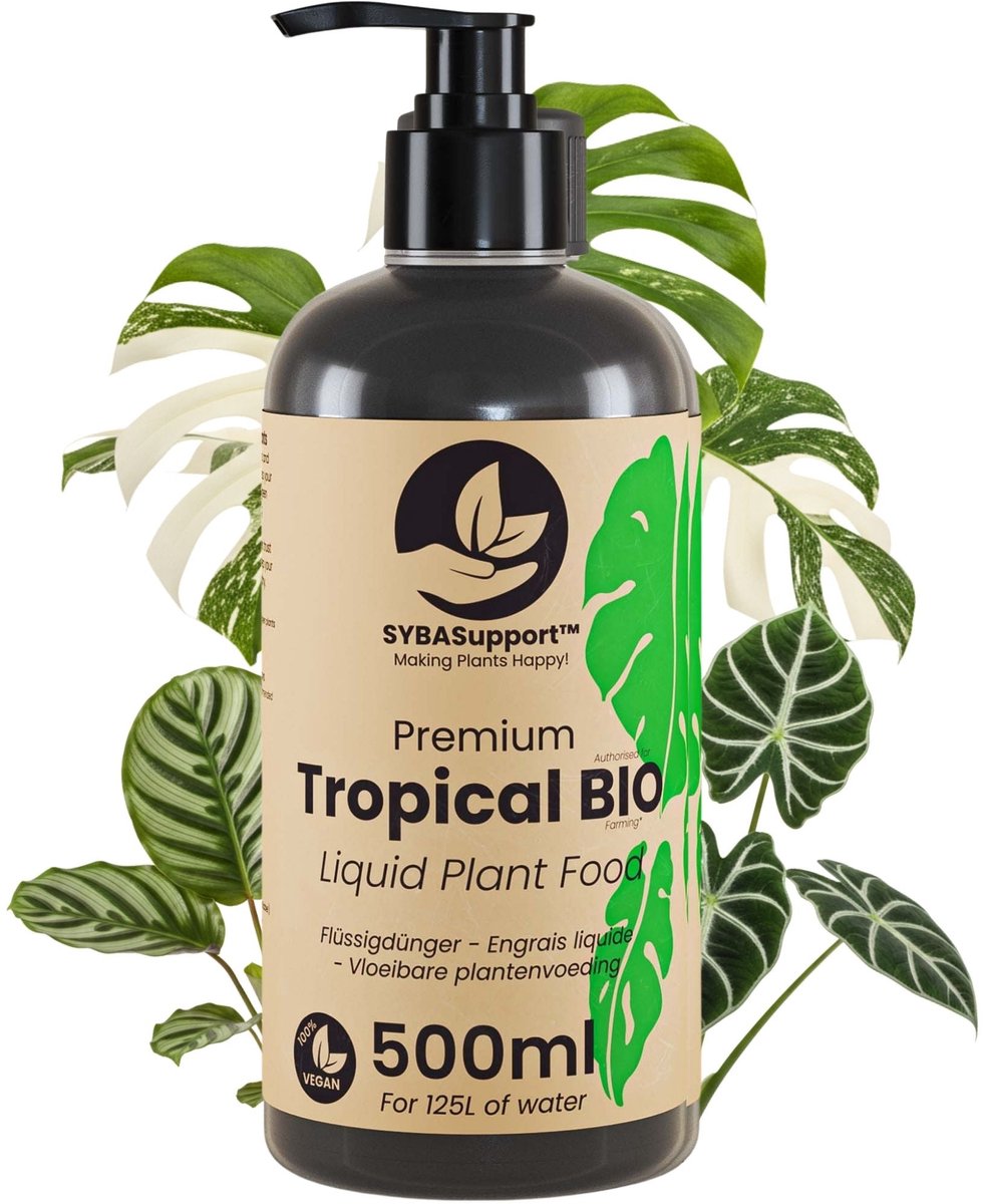 SYBASupport - Tropische Planten Voeding 500ml - Vloeibare Kamerplantenmest incl. Doseerpomp