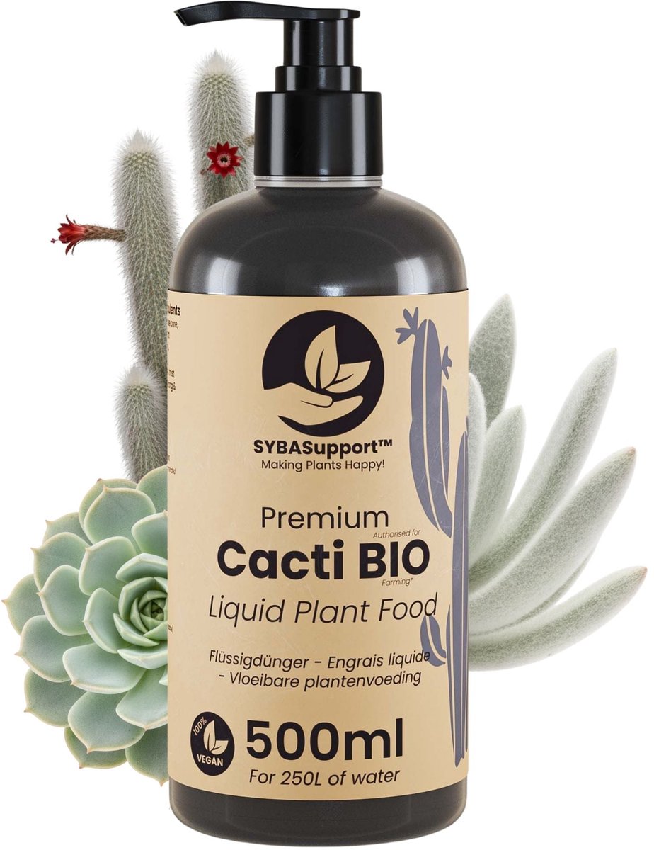SYBASupport - Cactus & Vetplant Voeding 500ml - Vloeibare Cactusmest incl. Doseerpomp