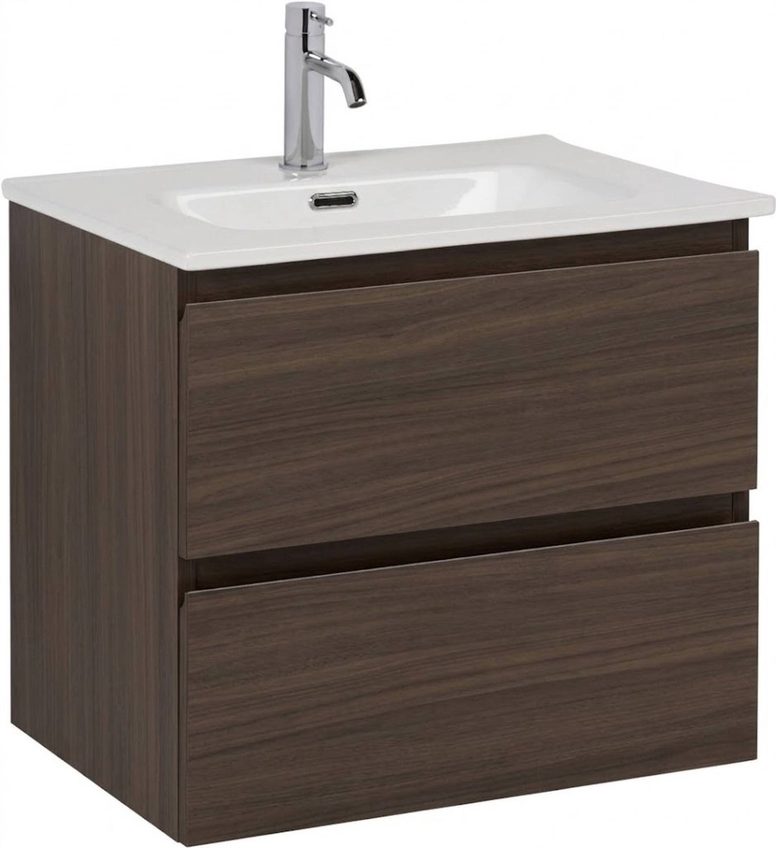 Saqu Arvid badmeubel incl. keramische wastafel 60x47x57cm warm eiken