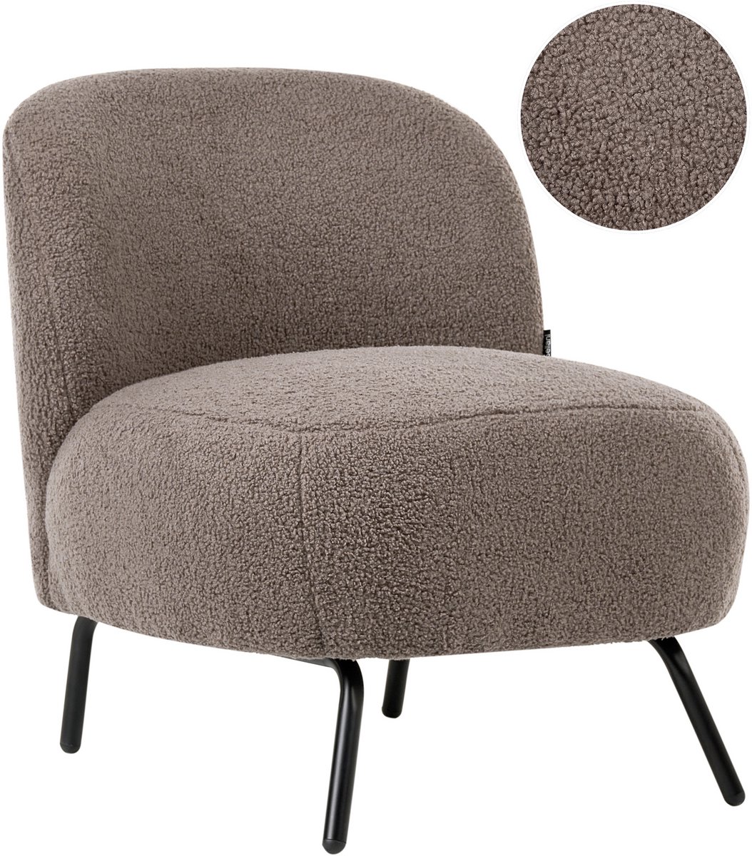 KUMLA - Fauteuil - Taupe - Bouclé