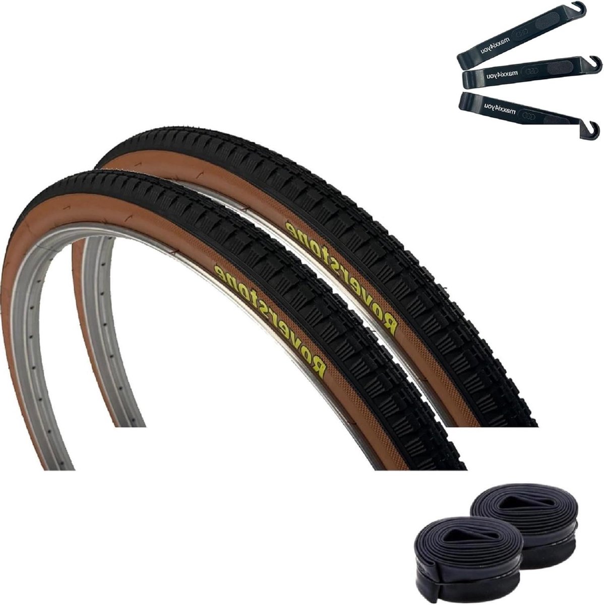 Fietsbanden Set - Banden & Binnenbanden - Weg en Terrein - Inclusief Bandenlichters - 28 x 1 1/2 inch