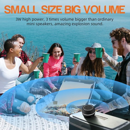 Mini-draagbare draadloze Bluetooth-luidspreker met krachtige 3W-stereo - 12 uur batterijduur - klein en draagbaar - geschikt voor smartphone/tablet/computer.L van MINI — afbeelding 4