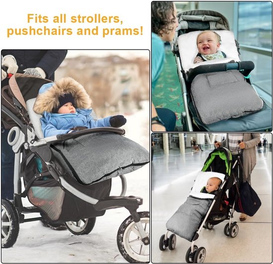 Voetenzak Kinderwagen - Baby Slaapzak - Warmte Buiten - Universele Compatibiliteit - 32 x 23 cm - Grijs — afbeelding 5