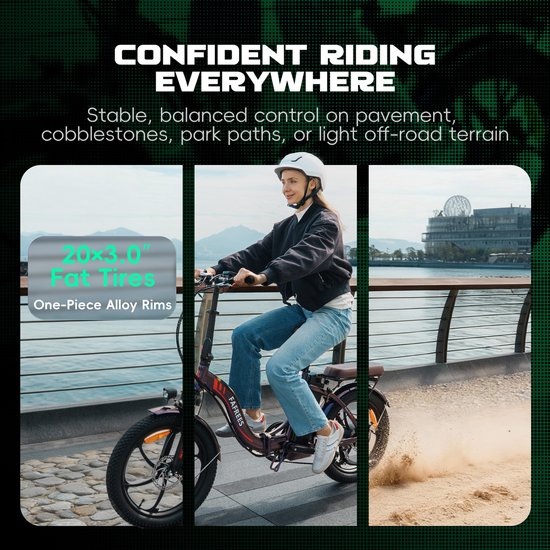 Fafrees F20 Pro Opvouwbare Elektrische Fiets - 250W Motor, 36V 20Ah Accu, 120km Bereik, 7-Speed Shimano, Dubbel Geveerd - Chameleon Lak van FAFREES — afbeelding 5