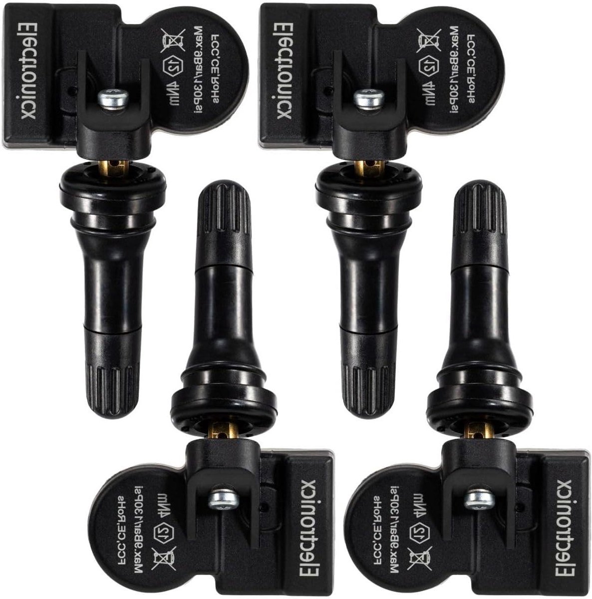 Bandenspanningssensoren - TPMS sensoren - Veiligheid auto - Voorgeprogrammeerd - 4 stuks - Zwart