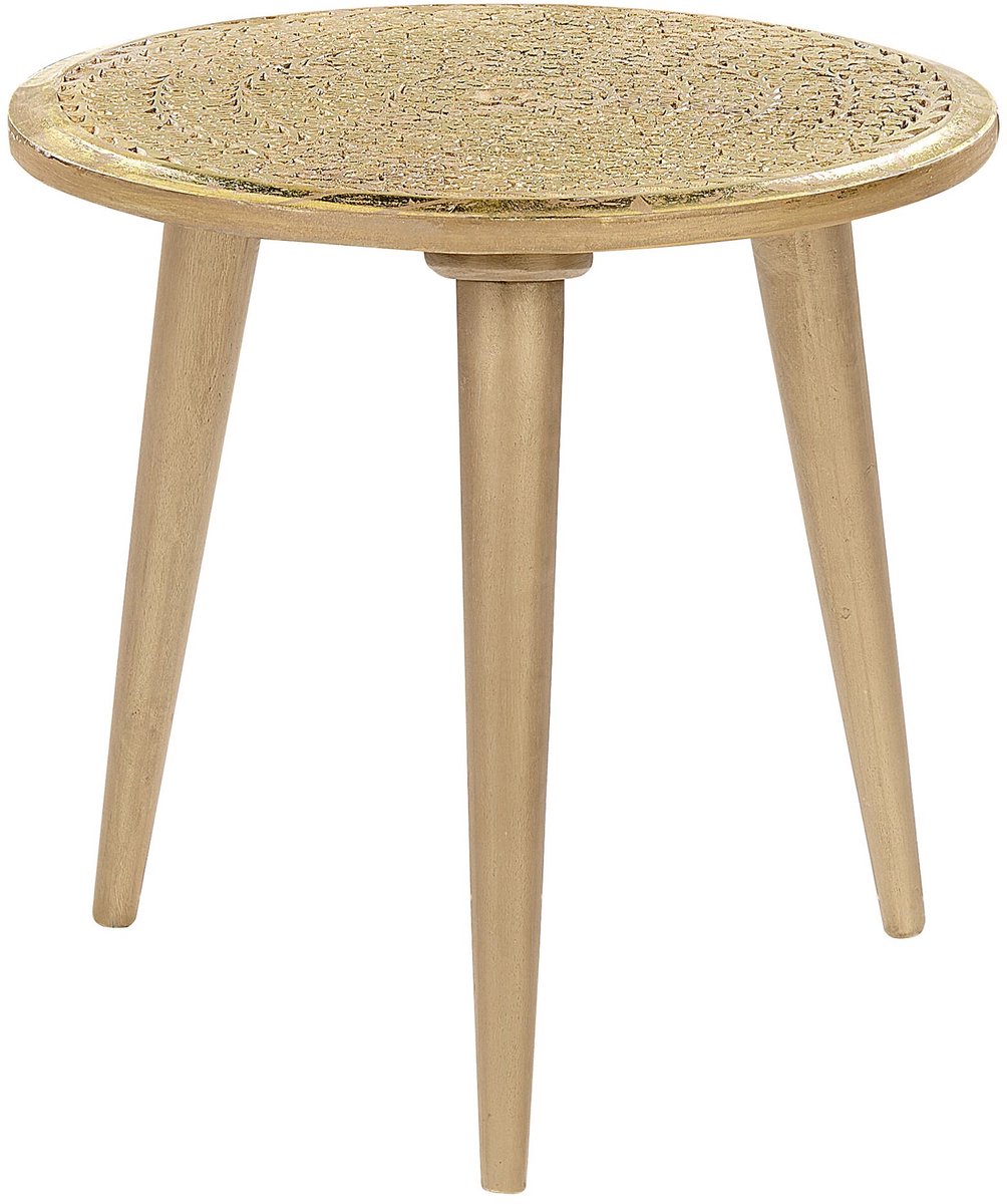 Beliani NARRA - Bijzettafel set - Goud - Mangohout