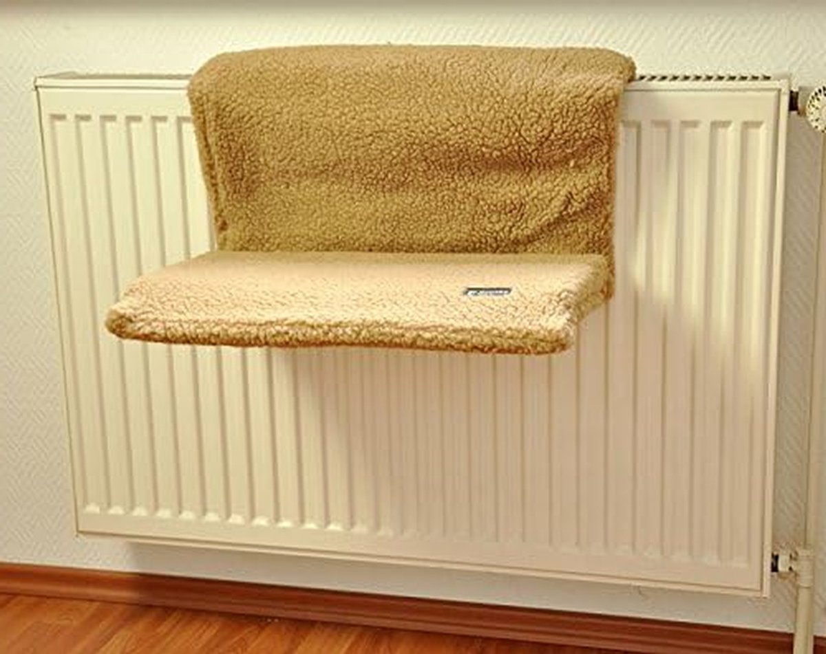Katten Verwarmingsligbed - Luxe Mand - Warm Rusten - Eenvoudige Montage - 47 cm Lengte - Beige