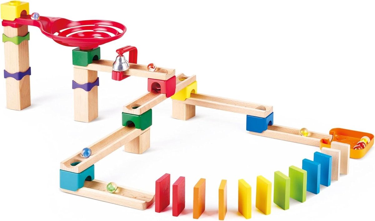 Knikkerbaan Bouwpakket - Educatief Spel - Logisch Denken - Met Rinkelende Bel - 29 Delen - Multicolor