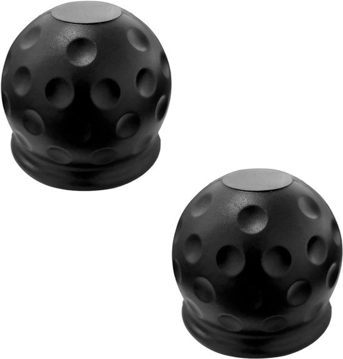 Trekhaakbescherming - 2 stuks - Trekhaakbescherming - Rubberen materiaal - Trekhaakbeschermer - Beschermer voor trekhaakkogel - Rubberen hoes - Universeel - Krasbestendig - Bolvormig - Golfbalvormig - 62 mm - Zwart