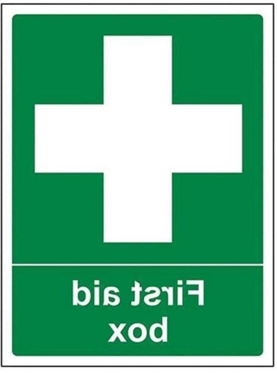 Eerste Hulp Bord - EHBO Signaal - Veiligheid Aangeven - Zelfklevend Vinyl - 150 x 200 mm - Groen Wit
