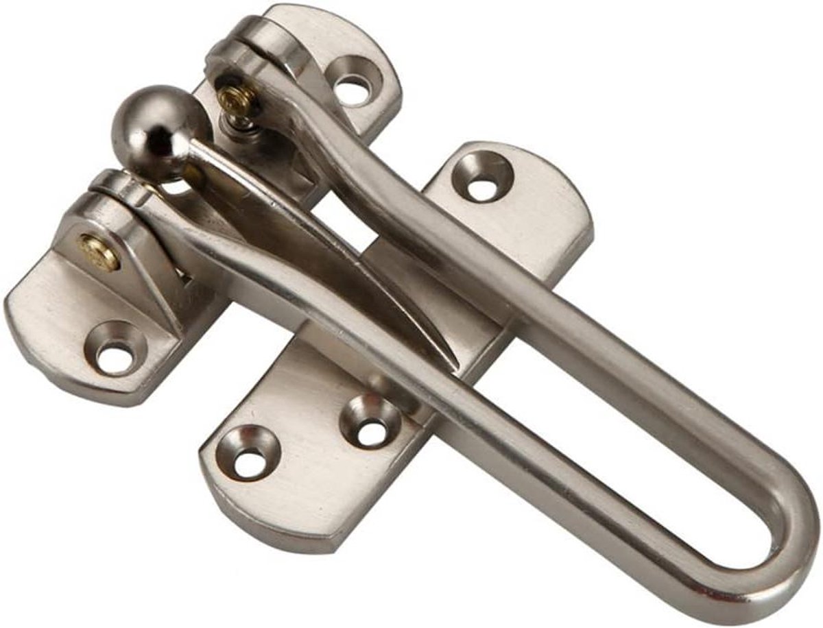 Deurbeveiliging Bar - Veiligheidsslot Deur - Extra Veiligheid - Zinklegering Materiaal - 17x14x3 cm - Zilver