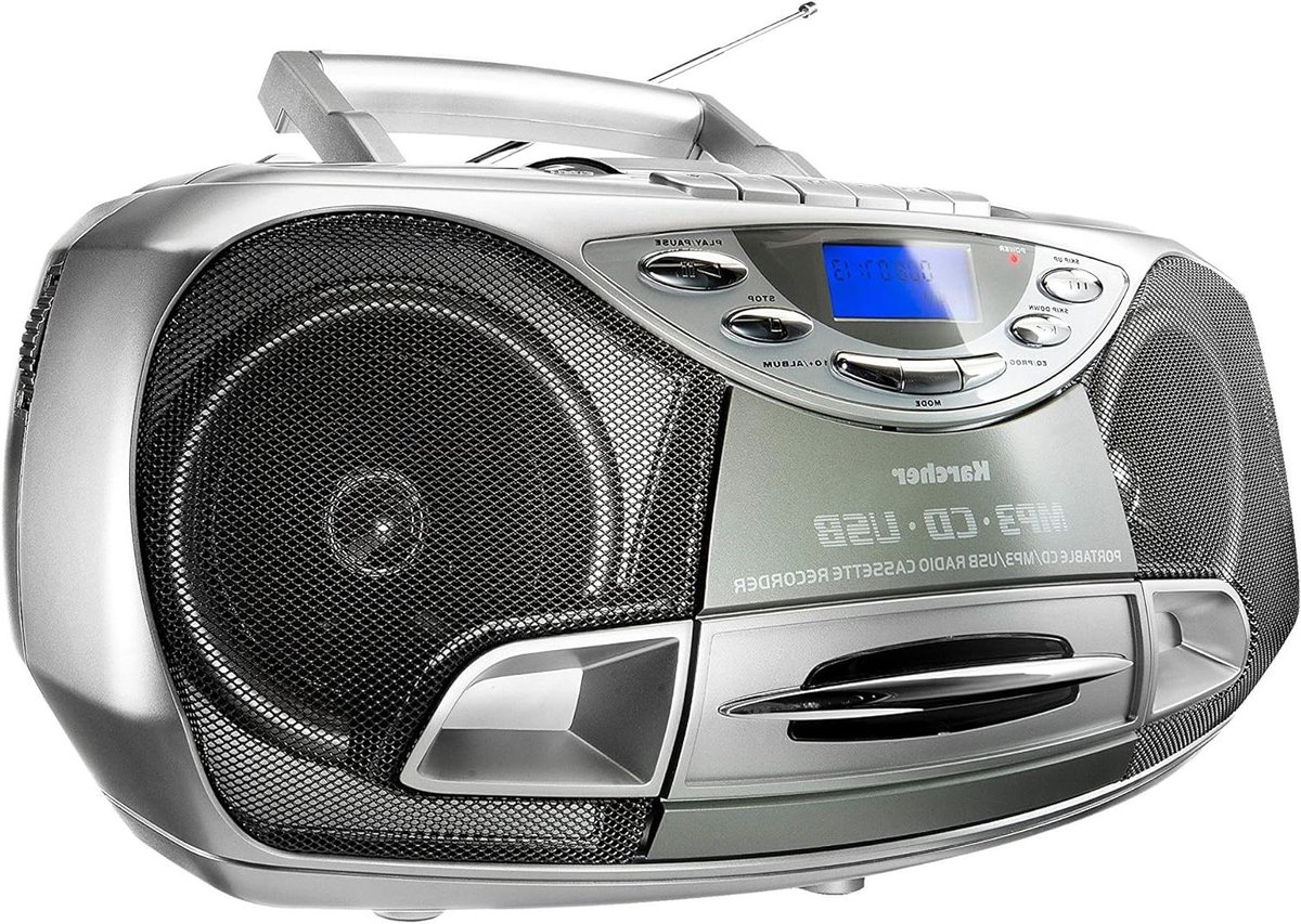 Draagbare CD Radio - Boombox Cassette - Muziek Luisteren - USB MP3 Afspeelbaar - 100 Watt - Zilver