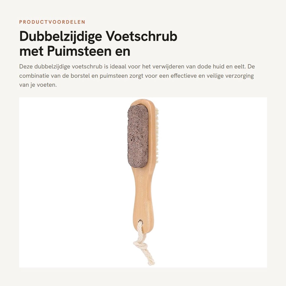 Inovra- Voetscrub Dubbelzijdig - Voetborstel - Puimsteen - Eeltverwijderaar - Voetverzorging - 18 cm Lengte