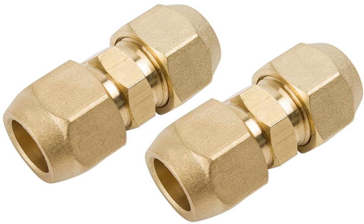 Inovra- Dubbele Nippel 15,88 mm - 2 Stuks - Messing Buisverlenging - Schroefdraadfitting - Roestbestendig - Duurzaam Materiaal - Buisverbinding