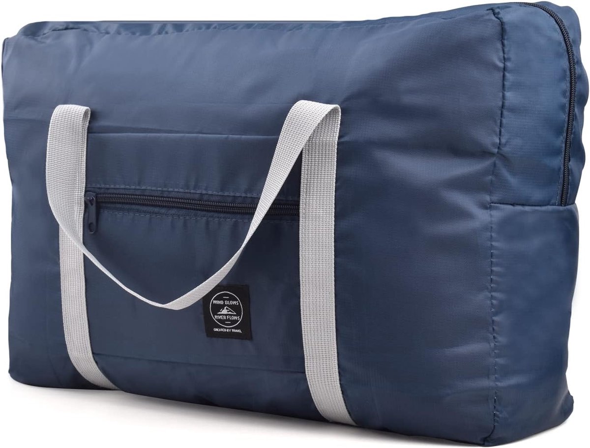 Thijox - Weekend canvas reistas lichtgewicht waterdichte strandtas opvouwbare schoudertas 45x32x16 cm voor reizen, strand, camping en dagelijks gebrui