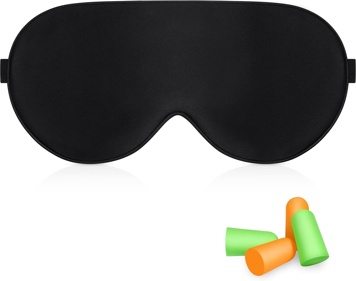 SnelShoppen - Zijden Slaapmasker met Licht Verduisterend Ontwerp, Ultra Zacht en Comfortabel Oogmasker van Natuurlijke Zijde, Verstelbare Riem en Oord