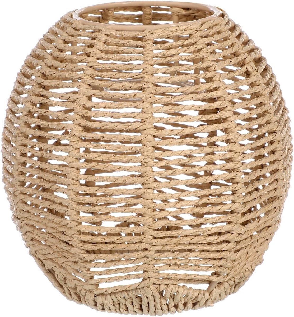 Woven Rattan Lampshade voor Hanglamp, Perfect voor Woonkamer, Slaapkamer en Restaurant (15 x 15 cm)