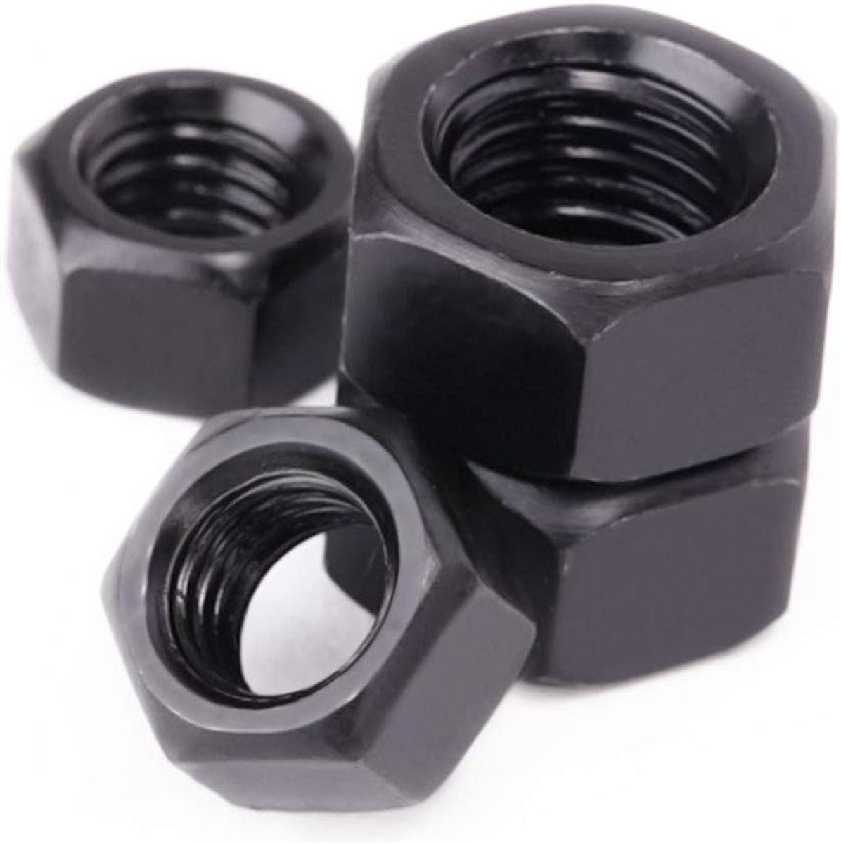 200 Stuks Nylon Zeskantmoeren - M2 M2.5 M3 M4 M5 M6 Zwarte Kunststof Isolatie Moeren voor Elektronica en Hardware Assemblage