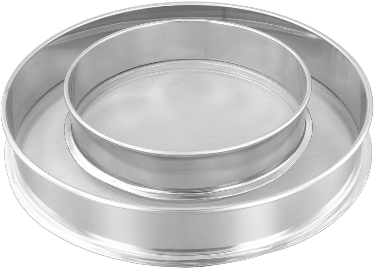 Inovra- Kruidenpollenextractor 2 stuks - Pollenzeef 120/80 mesh - Roestvrij staal - Keukenzeef - Stapelbaar - Glad voor gebruik - Zeef