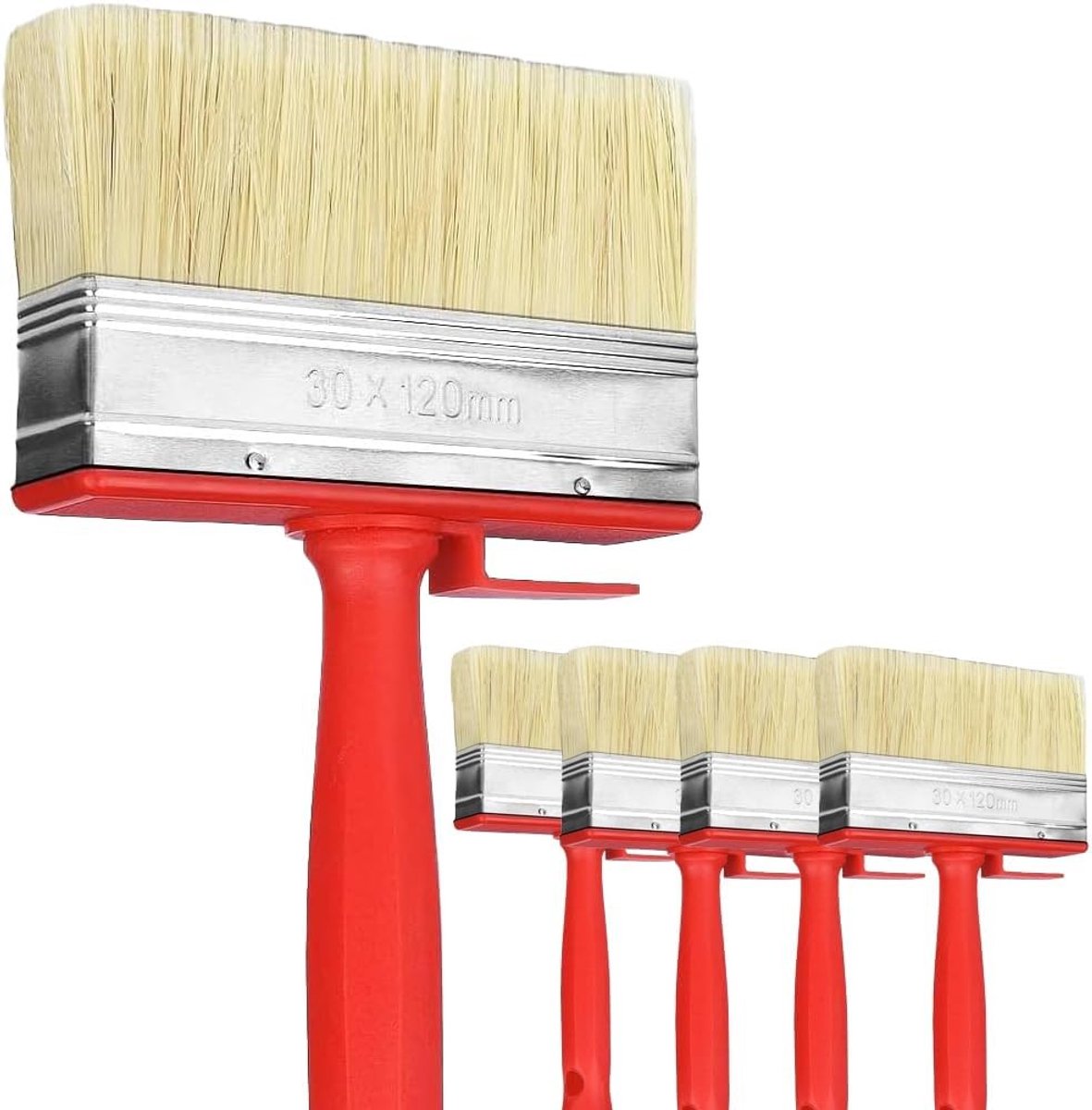 Houten Verven en Olie Borstels Set van 4 - Platte Strijkborstel voor Glazuur en Vernis 120 mm x 30 mm