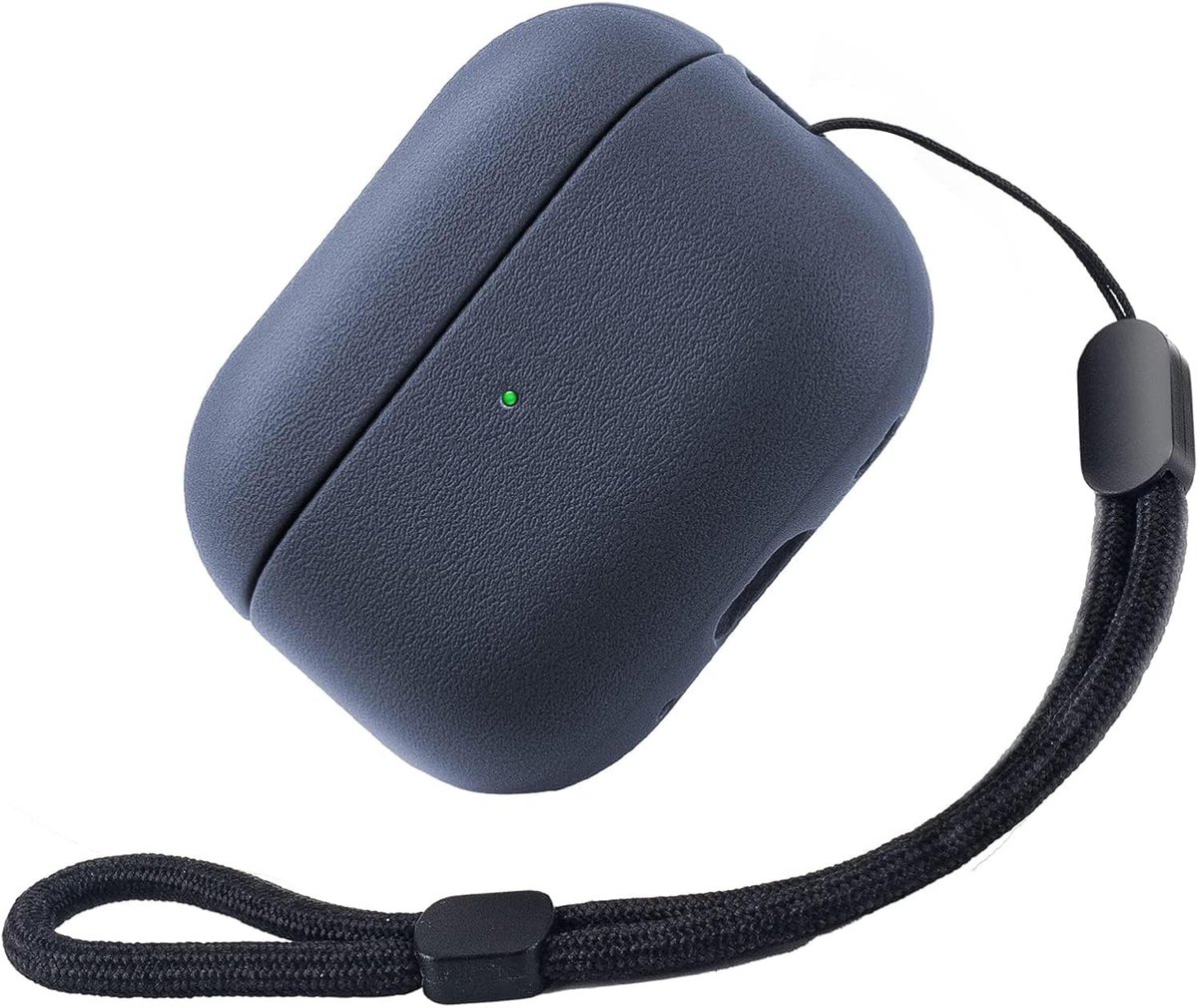 Beschermende TPU Hoes voor AirPods Pro 3e Generatie met Polsband en Textuurdesign - Donkerblauw, Schokbestendig en Stijlvol
