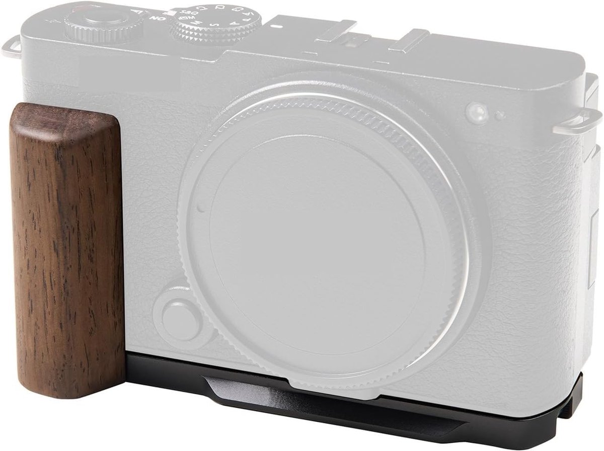 Houten L-vormige Grip Houder voor Panasonic LUMIX S9, Retro-Stijl Handgreep met 1/4"-20 Draadgat, Snelle Bevestiging voor Arca en Compatibel met MFT QR Platen en Statief - 5945
