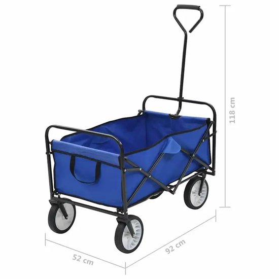 Bolderkar - Opvouwbare wagen - Verstelbare handgreep - Camping Trolley - Picknick en BBQ - Handige opbergvakken van Merkloos — afbeelding 4