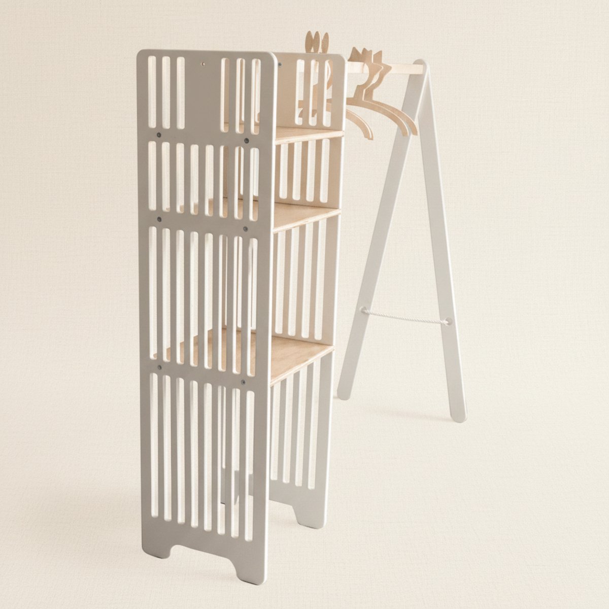 Houten kledingrek voor kinderen - Wit