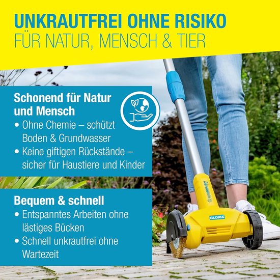 Elektrische Onkruidborstel - Voegenborstel Machine - Onkruidverwijderaar voor Tegels en Terras - 1800 RPM - Inclusief Staal- en Nylonborstel - 110 mm Werkbreedte — afbeelding 5