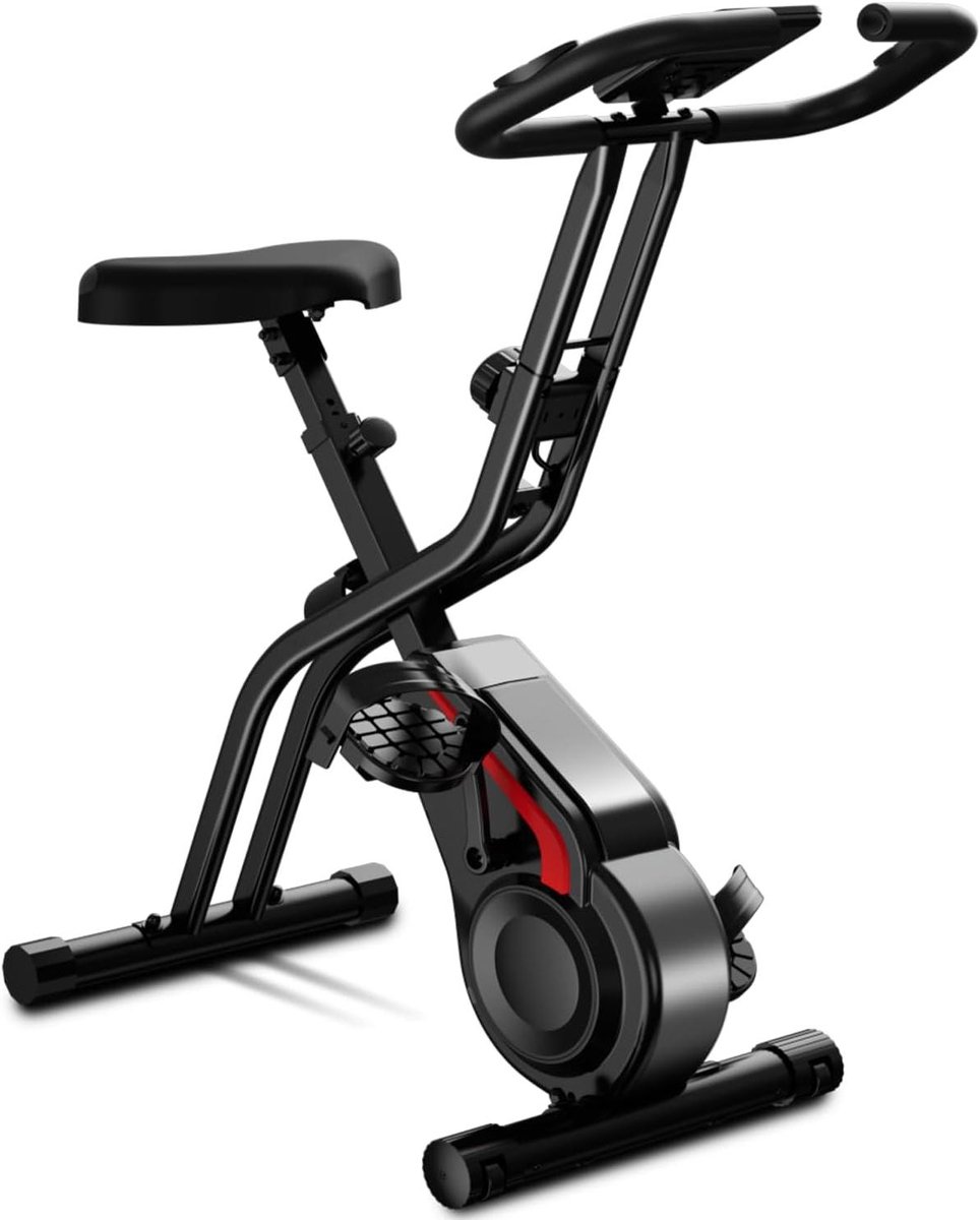 Hometrainer - Fitness Fiets - Cardiotraining Thuis - Stabiele Dubbele Driehoek - 136 kg Capaciteit - Zwart