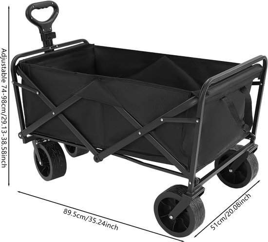 Opvouwbare All-Terrain Bolderkar met Brede Banden en Remmen - 115 kg Draagvermogen van LifeGoods — afbeelding 4