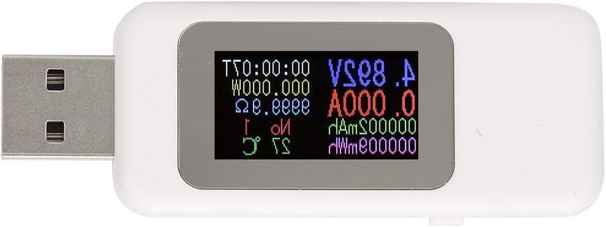 USB Tester - Oplader Detector - Stroom Meten - LCD Display - DC4-30V - Wit