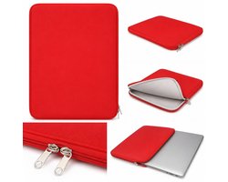 Laptophoes 15.6 inch - Laptoptas - Laptop Sleeve/Case/Hoes - Tas - 15.6 inch geschikt voor Medion Akoya / MEDION ERAZER / MEDION S15450 / MEDION E15303 / MEDION E6247 - 15.6 inch - LB942 Rood