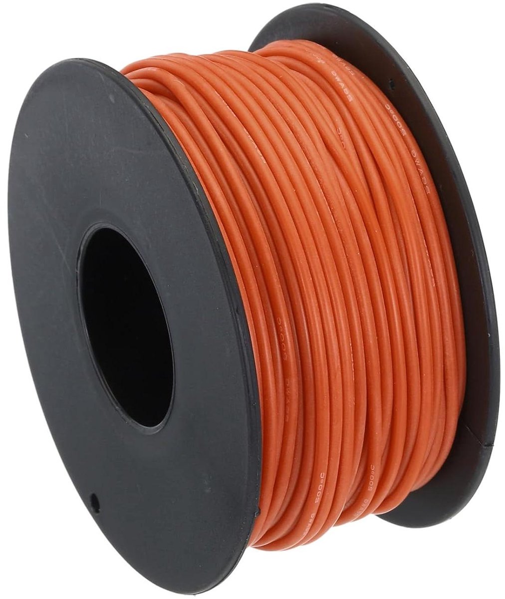 Siliconen Draad - Elektrische Kabel - Apparaten Aansluiten - Hoge Temperatuur Bestendig - 30 Meter - Oranje