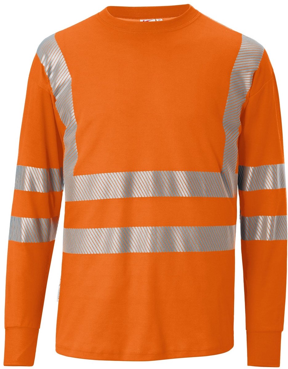 KÜBLER PSA HIGH VIS 50458227 Lange mouw Hi Vis Reflecterend Werk T-shirt HEREN Fluor Oranje - EN ISO 20471 - 180 g/m²