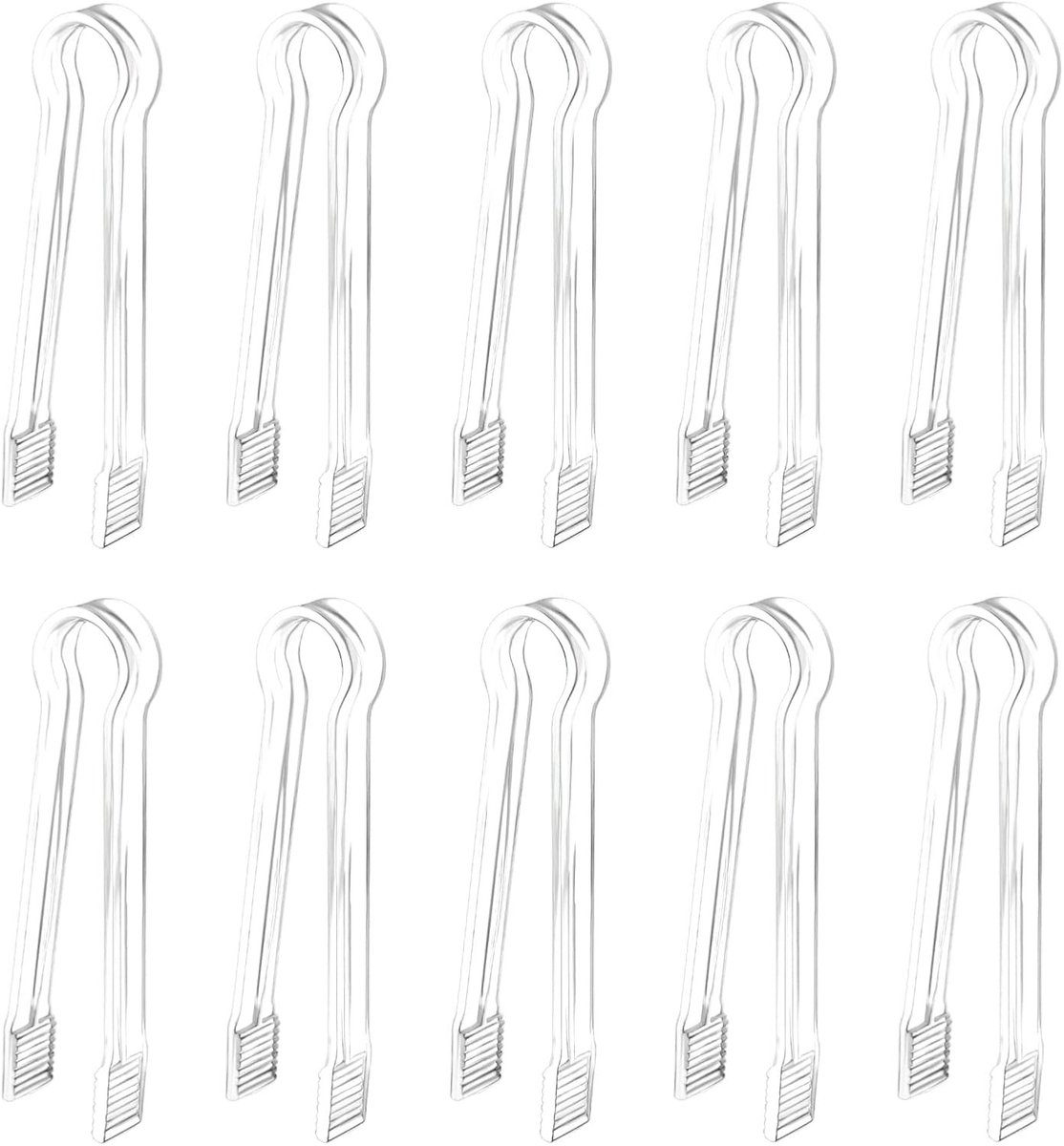 10 Stuks 14.5 x 1.8 cm Buffet Serveertangen, Transparante Plastic Tangen voor Barbecue, Appetizers en Desserts