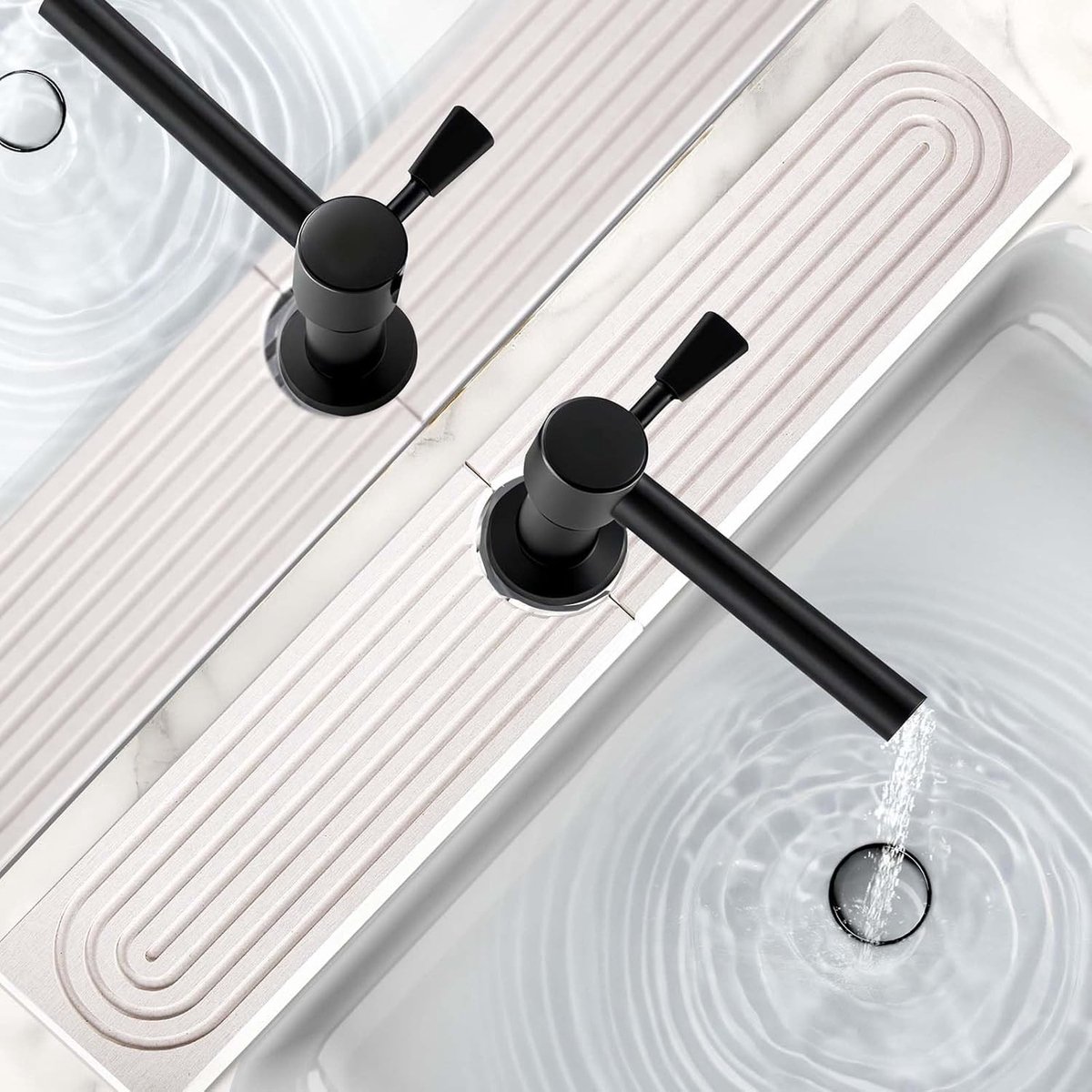 Super Absorbente Droogmat voor Keuken en Badkamer, Splash Guard en Bescherming voor Aanrecht met Afvoer (Wit)