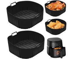Inovra- Siliconenvorm 2 x 6,2 l - Accessoire voor heteluchtfriteuse - Bakvorm voor Russell Hobbs - Bakvorm voor Cosori TurboBlaze - Bakvorm voor Philips 2000 - Geschikt voor airfryer